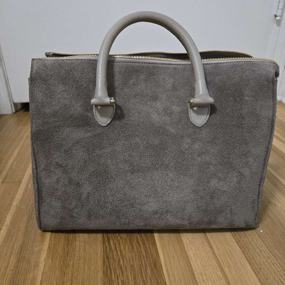 Clare V grey suede purse